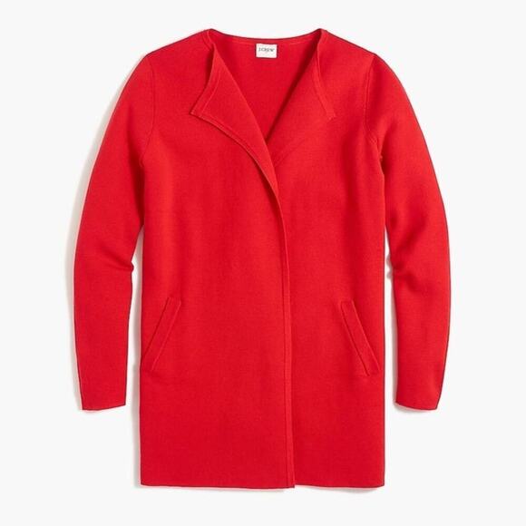 J.Crew Vanessa Bright Cerise Cotton Cardigan Size Medium - Picture 5 of 13